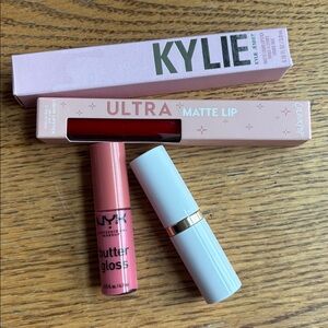 4 Bundle! Kylie 707 Khlo$, coluorpop risk taker, NYX butter gloss, Estée Lauder